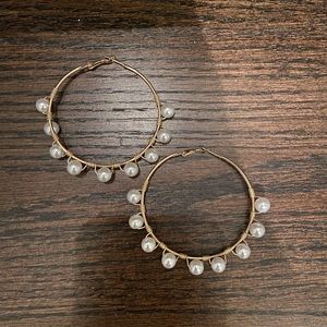 Large gold hoop earrings